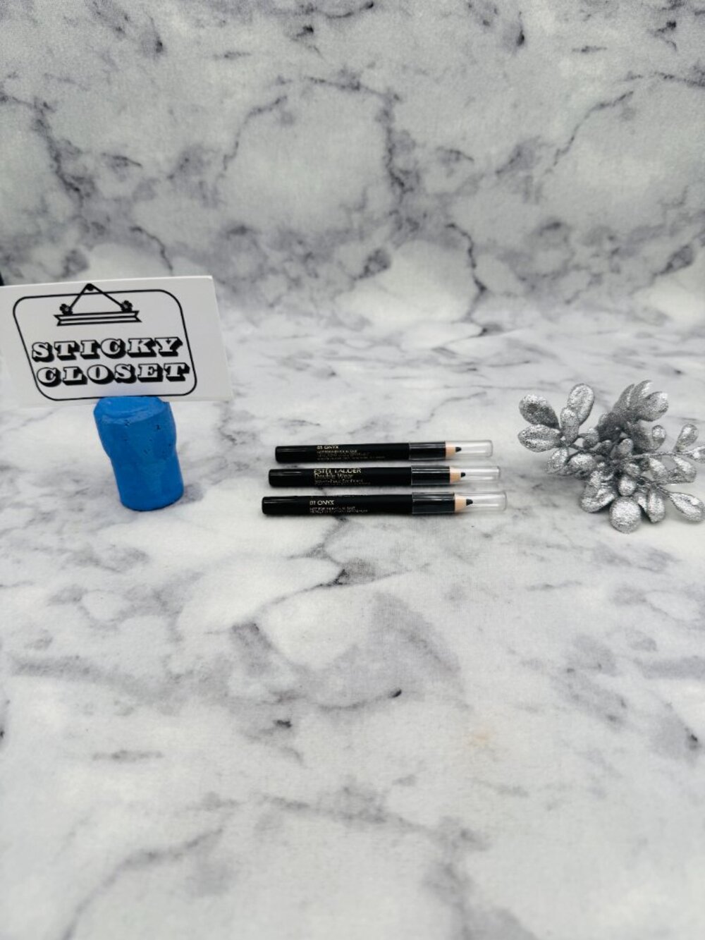 Estee Lauder Beauty Gift Set-Double Wear Eyepencil,01 Onyx,3xTravel Size-3pc-NEW